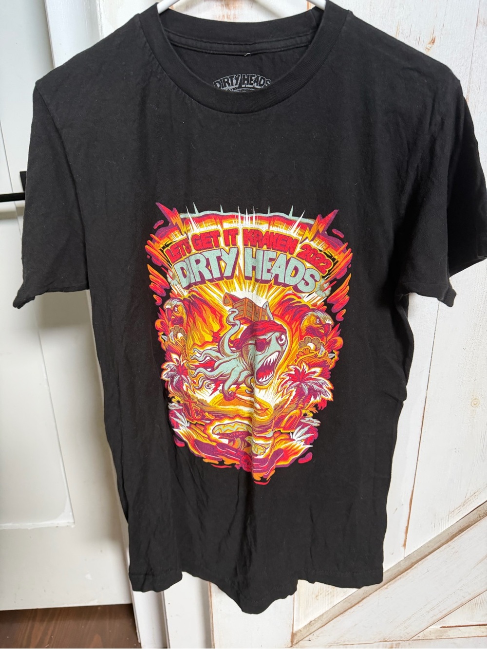 Black Graphic Band T‑Shirt - Vibrant Multi-Color Print